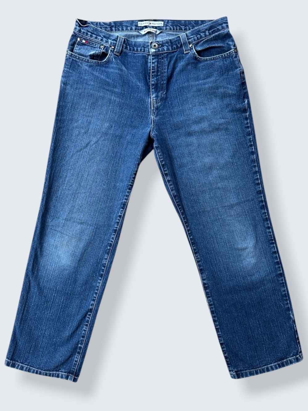 Tommy Hilfiger Boyfriend Jeans Size 12 Relaxed Straight Medium Wash Vintage